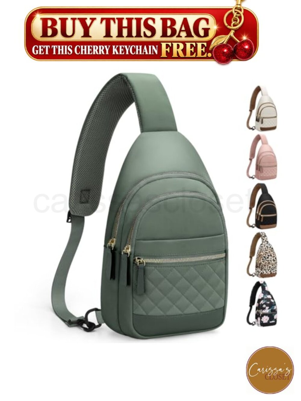 ✨ Waterproof Nylon Crossbody Sling Bag 5-Pocket Fanny Pack Shoulder Bag